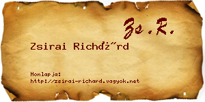 Zsirai Richárd névjegykártya