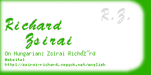 richard zsirai business card